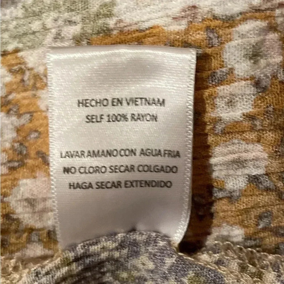 Easel Women’s Ruffled Long Fanned Sleeve Dress Tunic Western Boho Coachella M - Picture 4 of 10